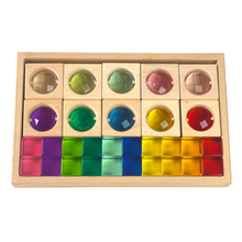 Load image into Gallery viewer, **Pre-order (Ships in 2-3 Weeks)**10 Pcs Square Gemmed Translucent Blocks and 20 Pcs Lucite Cubes Set with Storage Tray