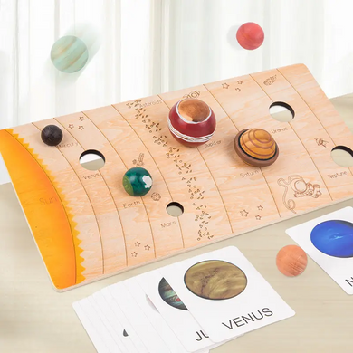 **Pre-order (Ships in 3-4 Weeks)**Wooden Solar System with 8 Planets — 3D Model Puzzle Set