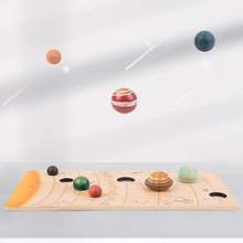 Load image into Gallery viewer, **Pre-order (Ships in 3-4 Weeks)**Wooden Solar System with 8 Planets — 3D Model Puzzle Set