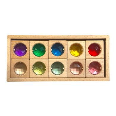 **Pre-order (Ships in 1-2 Weeks)**10 Pcs Colored Square Gemmed Translucent Blocks with Storage Tray