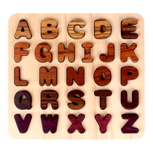 Load image into Gallery viewer, Natural Wooden Alphabet Letters and Numbers Puzzle