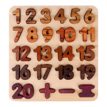Load image into Gallery viewer, Natural Wooden Alphabet Letters and Numbers Puzzle