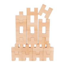 Load image into Gallery viewer, **Pre-order (Ships in 2-3 Weeks)**20-Piece Wooden “H” and “+” Shape Block Set with Storage Tray