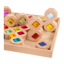 Load image into Gallery viewer, **Pre-order (Ships in 2-3 Weeks)**12 Pcs Wooden Windows Building Block Set with Storage Tray