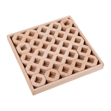 Load image into Gallery viewer, **Pre-order (Ships in 2-3 Weeks)**12 Pcs Wooden Windows Building Block Set with Storage Tray