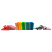Load image into Gallery viewer, **Pre-order (Ships in 1-2 Weeks)**28 Pcs STAINED Wooden Rainbow Building Slats