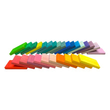 Load image into Gallery viewer, **Pre-order (Ships in 1-2 Weeks)**28 Pcs STAINED Wooden Rainbow Building Slats