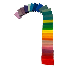 Load image into Gallery viewer, **Pre-order (Ships in 1-2 Weeks)**28 Pcs STAINED Wooden Rainbow Building Slats