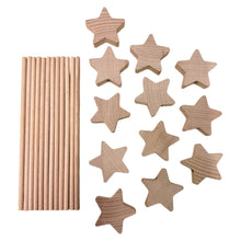 Load image into Gallery viewer, **Pre-order (Ships in 1-2 Weeks)**12 PCS Wooden Star Wand Set in Rainbow and Natural Colors