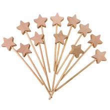 Load image into Gallery viewer, **Pre-order (Ships in 1-2 Weeks)**12 PCS Wooden Star Wand Set in Rainbow and Natural Colors