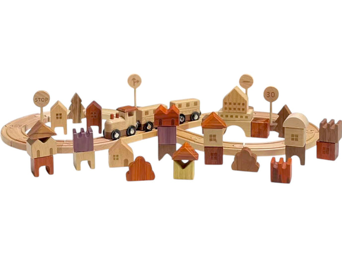 **Pre-order (Ships in 2-3 Weeks)**56 PCS Town Exploration Train Set with Track