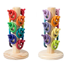 Load image into Gallery viewer, 12-Dowel Sorting Tree with 24 Building Rings Set