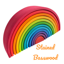 Load image into Gallery viewer, **Pre-order (Ships in 2-3 Weeks)**12 Pcs Large Wooden Rainbow Stacking Blocks in Primary Colors