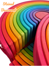 Load image into Gallery viewer, **Pre-order (Ships in 2-3 Weeks)**12 Pcs Large Wooden Rainbow Stacking Blocks in Primary Colors