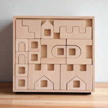 Load image into Gallery viewer, Natural Wooden Architectural Building Blocks – 21 or 26 Piece Set