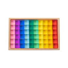 Load image into Gallery viewer, 60 Pcs Crystal Clear High Transparency Lucite Cubes Set with Wooden Tray – Rainbow or Pastel Colors