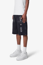 Load image into Gallery viewer, Western Jewel Denim Shorts - Washed Black