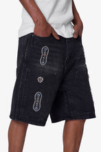 Load image into Gallery viewer, Western Jewel Denim Shorts - Washed Black