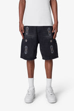 Load image into Gallery viewer, Western Jewel Denim Shorts - Washed Black