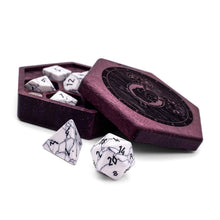 Load image into Gallery viewer, White Howlite - 7 Piece RPG Set Gemstone Dice