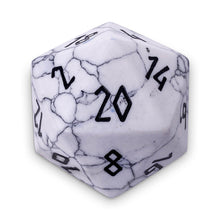 Load image into Gallery viewer, White Howlite - Boulder® 30mm Gemstone Dice