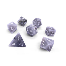 Load image into Gallery viewer, White Labradorite - 7 Piece RPG Set Gemstone Dice