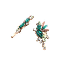 Load image into Gallery viewer, Wings of Emerald Jeweled Cluster Earrings