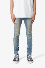 Load image into Gallery viewer, X651 Distressed Circle Knee Denim - Blue