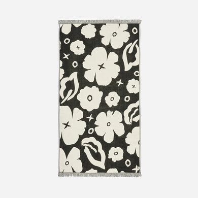 XOXO Driftweave Turkish Towel - Black | Coco Ho x Slowtide