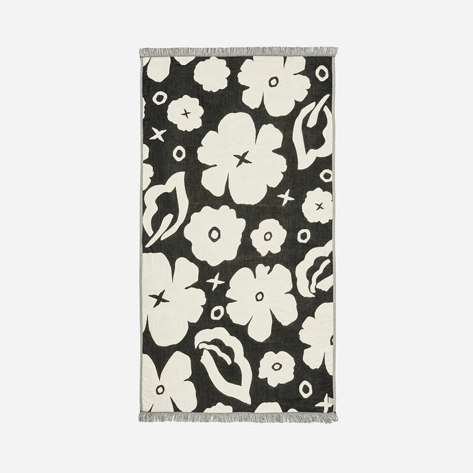 XOXO Driftweave Turkish Towel - Black | Coco Ho x Slowtide