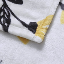 Load image into Gallery viewer, DaDa Bedding Soft Lightweight Fleece Throw Blanket, Yellow Fleur Floral Golden Orange Silver/Grey Background (XY1011)