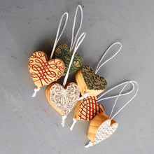 Load image into Gallery viewer, Engraved Heart Ornaments