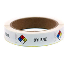 Load image into Gallery viewer, &quot;Xylene&quot; HMIG Safety Labels, 0.75&quot; x 2.5&quot;, 250/ROLL