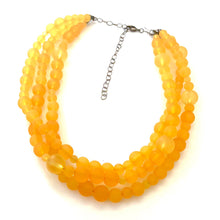 Load image into Gallery viewer, Golden Yellow Frosted Beaded Multi Strand Morgan Necklace