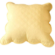Load image into Gallery viewer, Tache Yellow Diamond Matelasse Scalloped Buttercup Puffs Cushion Covers / Euro Sham
