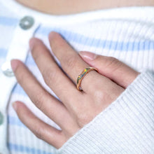 Load image into Gallery viewer, 14K Yellow Gold Band with Black Opal Engagement Ring