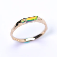 Load image into Gallery viewer, 14K Yellow Gold Band with Black Opal Engagement Ring