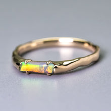 Load image into Gallery viewer, 14K Yellow Gold Band with Black Opal Engagement Ring