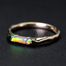 Load image into Gallery viewer, 14K Yellow Gold Band with Black Opal Engagement Ring