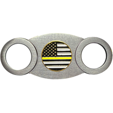 Load image into Gallery viewer, CTR-BX-01 THIN GOLD LINE Cigar Cutter 911 Emergency Dispatcher Headset Hero yellow trucker truck driver
