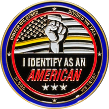 Load image into Gallery viewer, CL15-08 911 Emergency Dispatch Thin Gold Line Challenge Coin Identify As American Thin Yellow Line