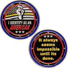 Load image into Gallery viewer, CL15-08 911 Emergency Dispatch Thin Gold Line Challenge Coin Identify As American Thin Yellow Line