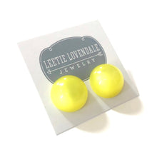 Load image into Gallery viewer, Yellow Moonglow Retro Button Stud Earrings