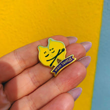 Load image into Gallery viewer, You Are My Main Squeeze Hugging Lemons Enamel Pin in Yellow