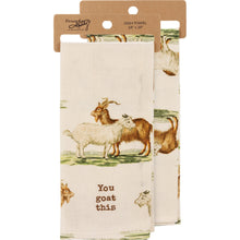 Load image into Gallery viewer, You Goat This Dish Cloth Towel | Cotten Linen Novelty Tea Towel | Cute Kitchen Hand Towel | 18&quot; x 28&quot;