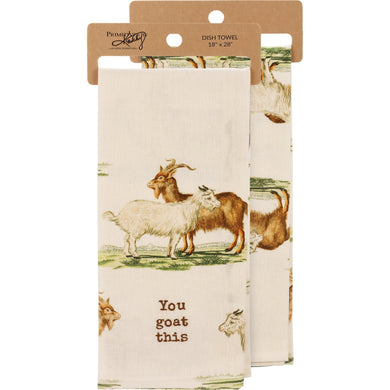 You Goat This Dish Cloth Towel | Cotten Linen Novelty Tea Towel | Cute Kitchen Hand Towel | 18