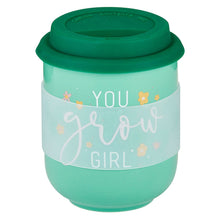 Load image into Gallery viewer, You Grow Girl Ceramic To Go Mug | Holds 16 oz. | Eco Mug with Silicone Lid and Sleeve