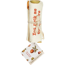 Load image into Gallery viewer, You Rock Me To My Core Apple Dish Cloth Towel | Cotten Linen Novelty Tea Towel | Embroidered Text | 18&quot; x 28&quot;