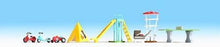 Load image into Gallery viewer, Noch 14814 HO Scale Playground -- Ping-Pong Table, Monkey Bars, Slide, Tent