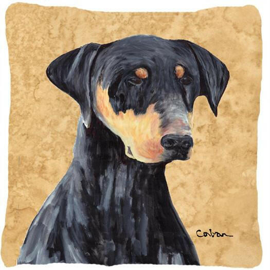 Doberman Decorative   Canvas Fabric Pillow